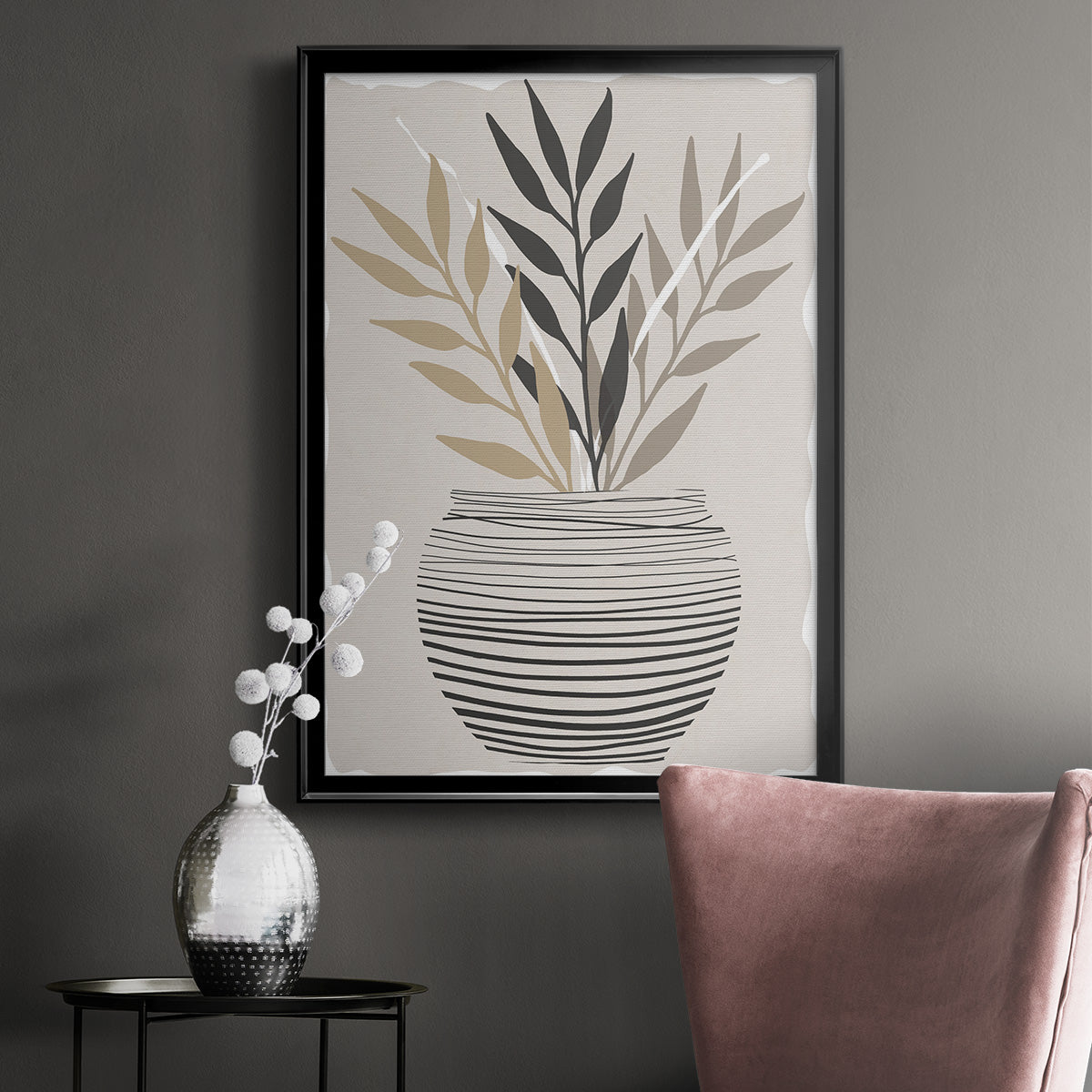 Palm Arrangement I - Modern Framed Canvas Print