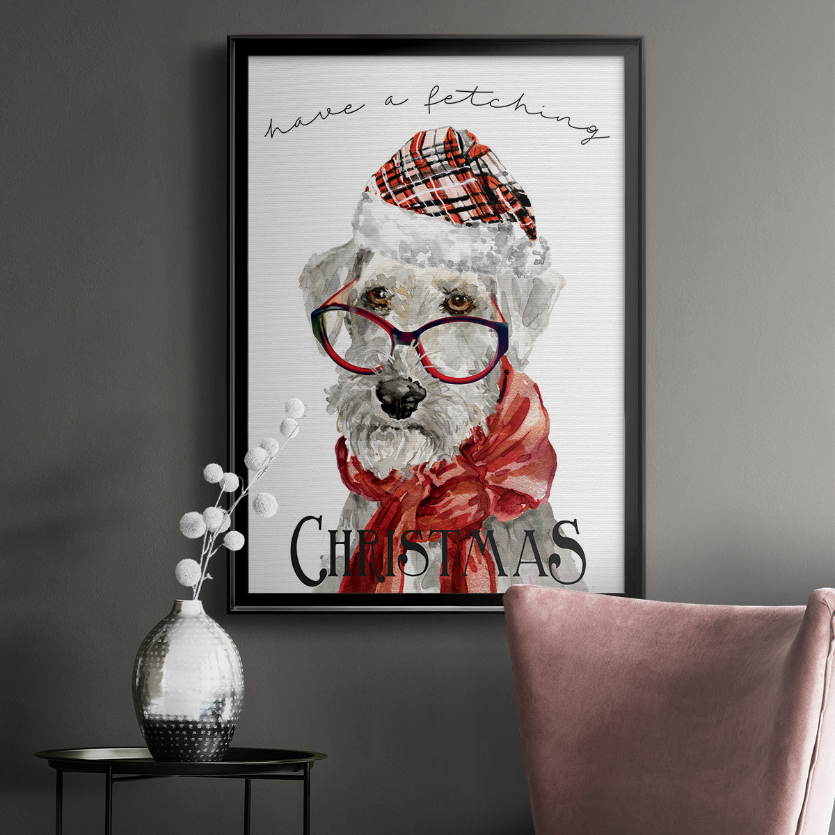 Have a Fetching Christmas - Modern Framed Canvas Print