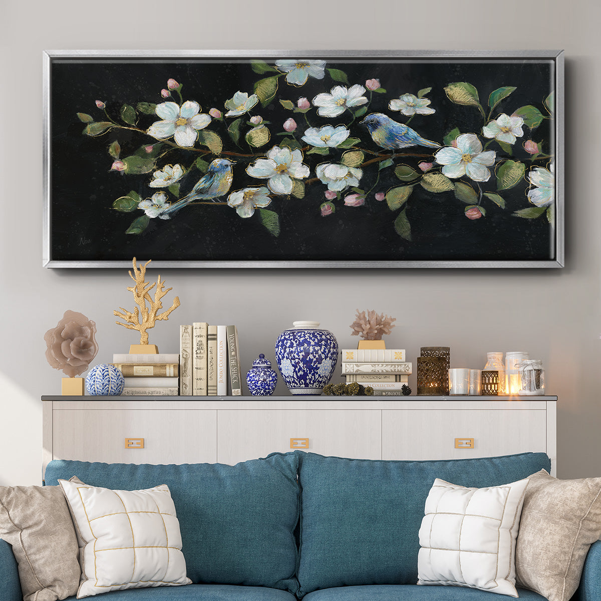 Evening Duet - Floater Framed Canvas Print