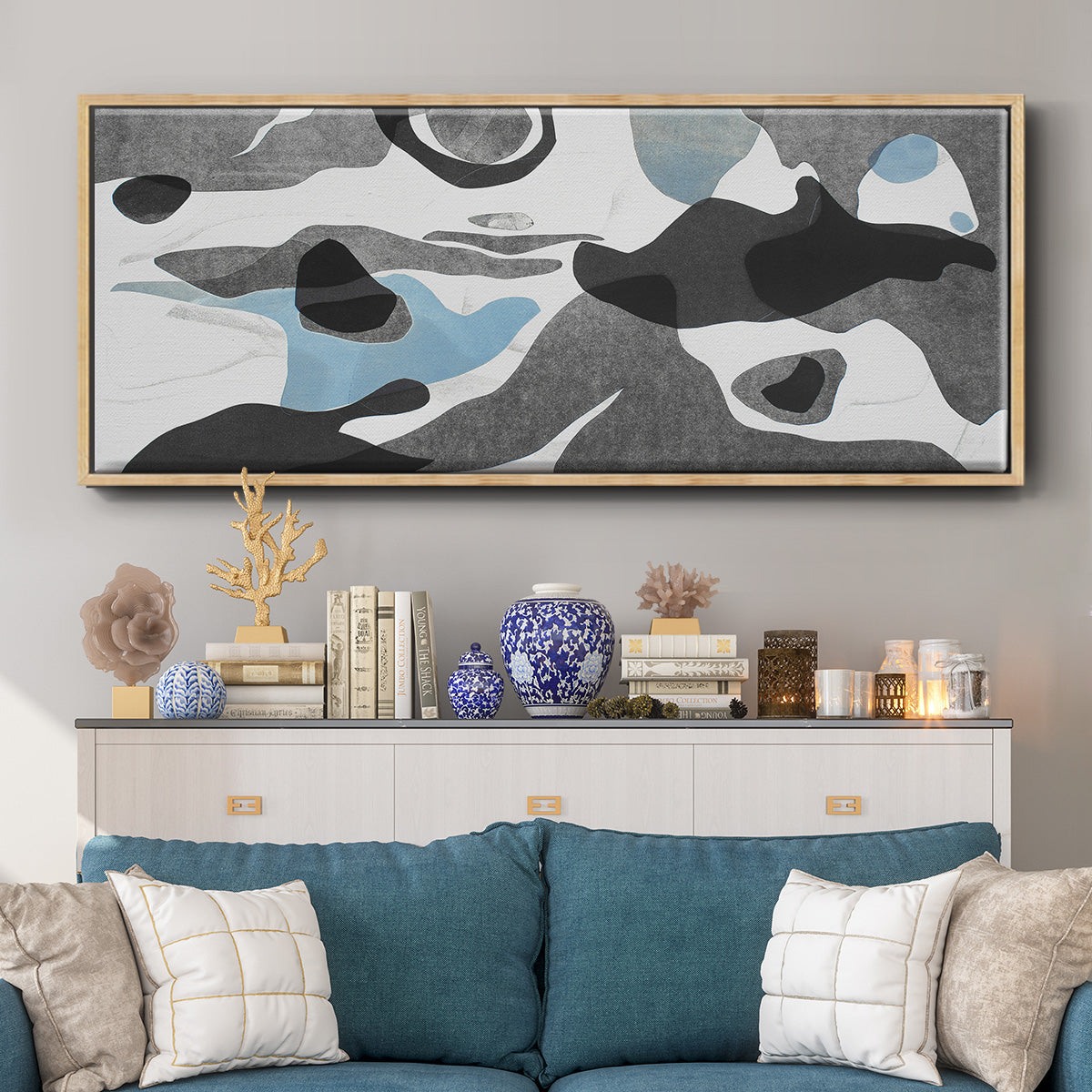 Rivers & Stones III - Floater Framed Canvas Print