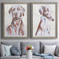 Sitting Dog I - Premium Framed Canvas 2 Piece Set - Ready to Hang