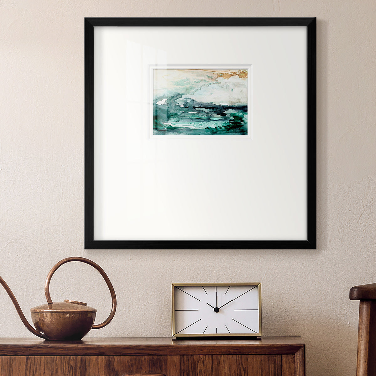 Sea Foam Flow I Premium Framed Print Double Matboard