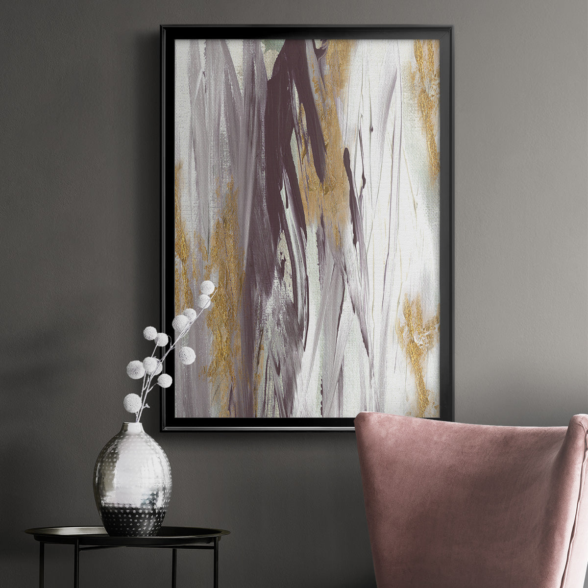Tumultuous Amethyst I - Modern Framed Canvas Print