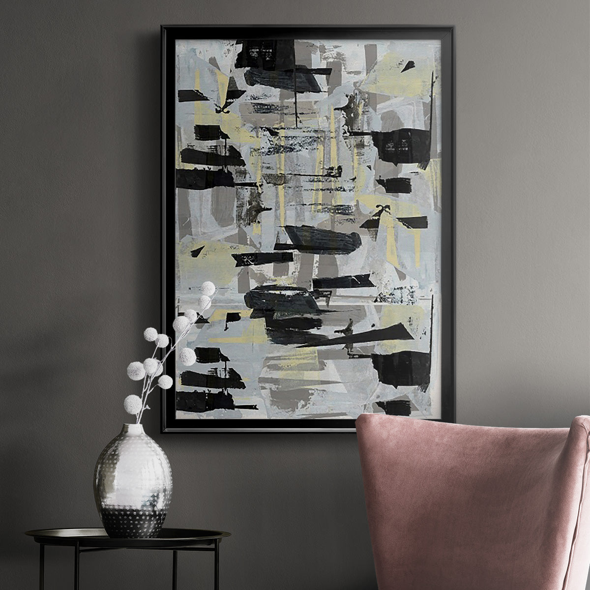 Tiles & Texture Abstract Angles III - Modern Framed Canvas Print