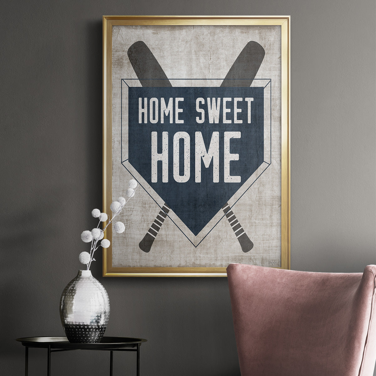 Home Sweet Home Base - Modern Framed Canvas Print