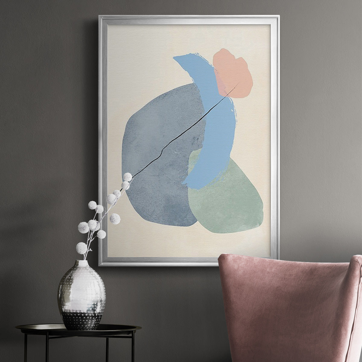 Pastel Assemblage II - Modern Framed Canvas Print