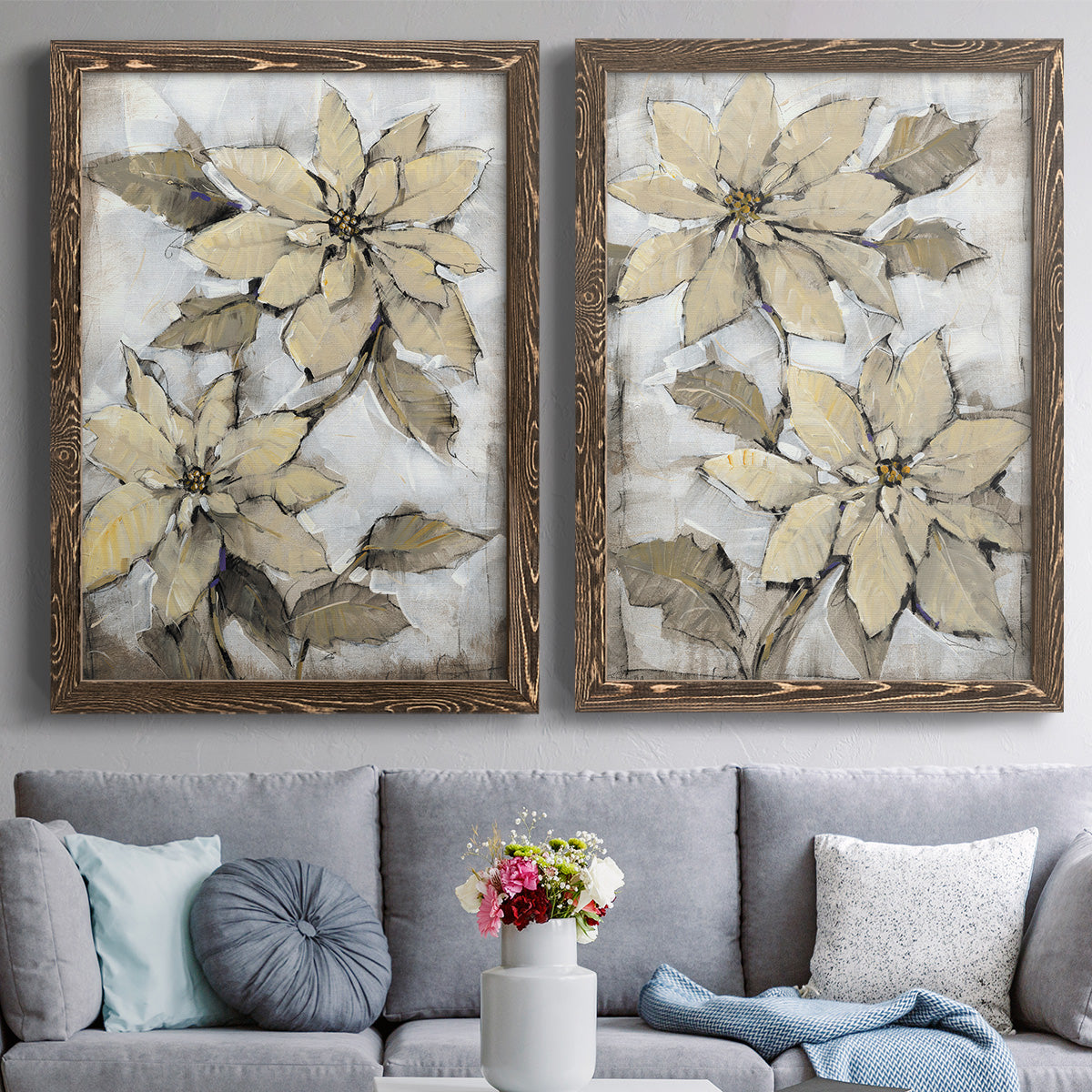 Poinsettia Study I - Premium Framed Canvas - Ready to Hang