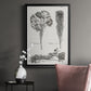 Black & White Protea on Linen I - Modern Framed Canvas Print