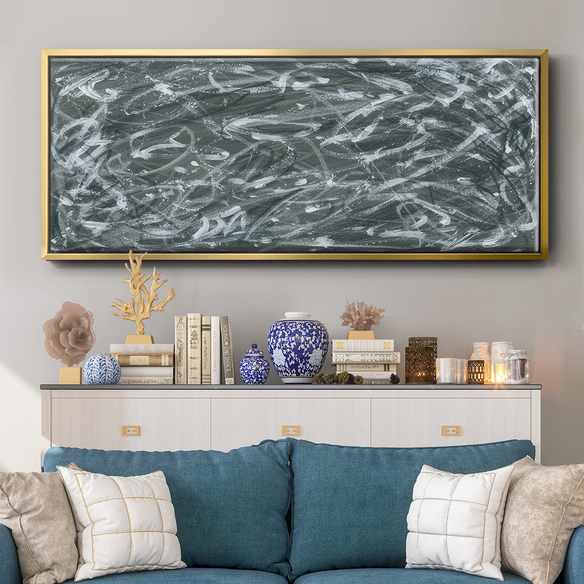 Static Scramble I  - Floater Framed Canvas Print