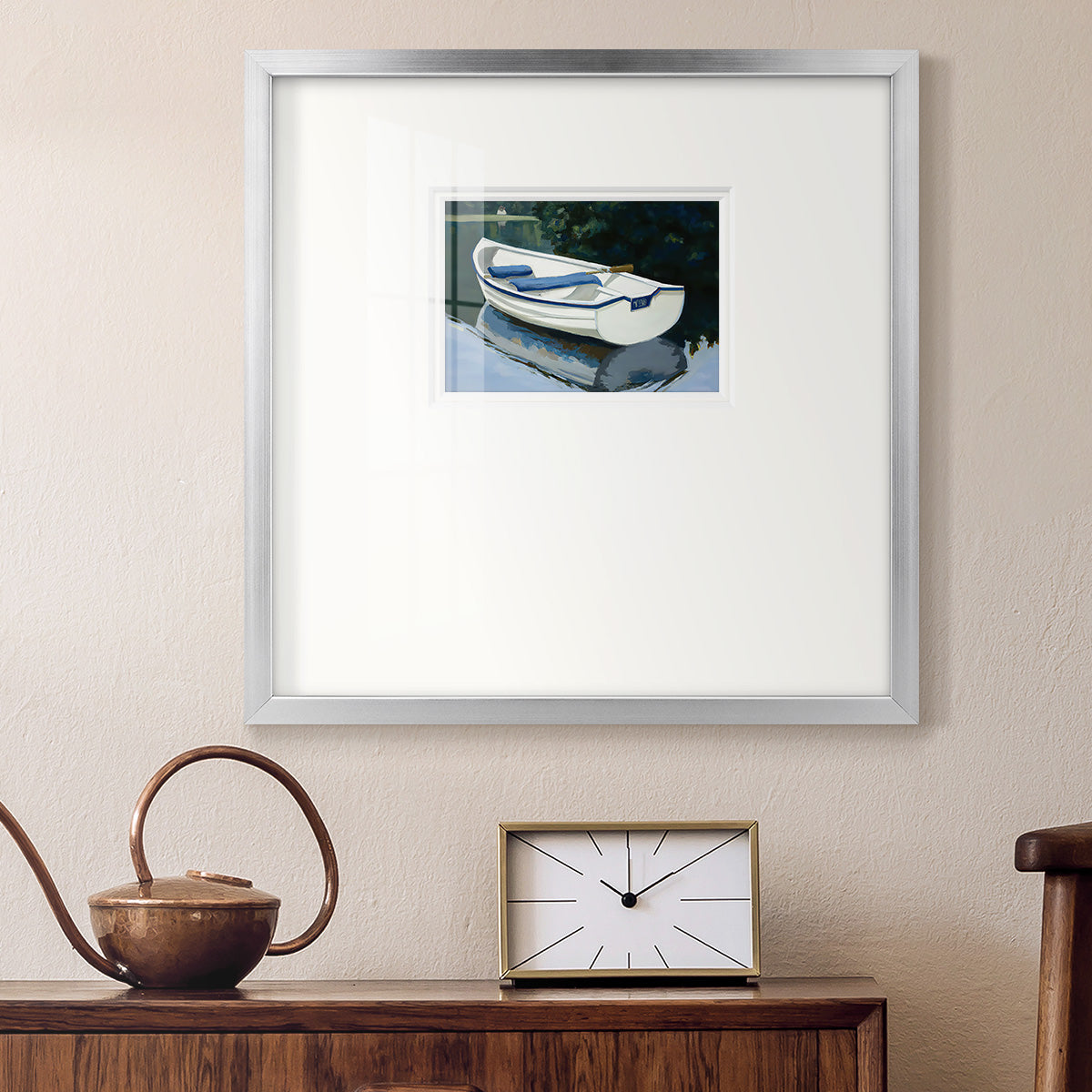 Colorful Rowboat I Premium Framed Print Double Matboard