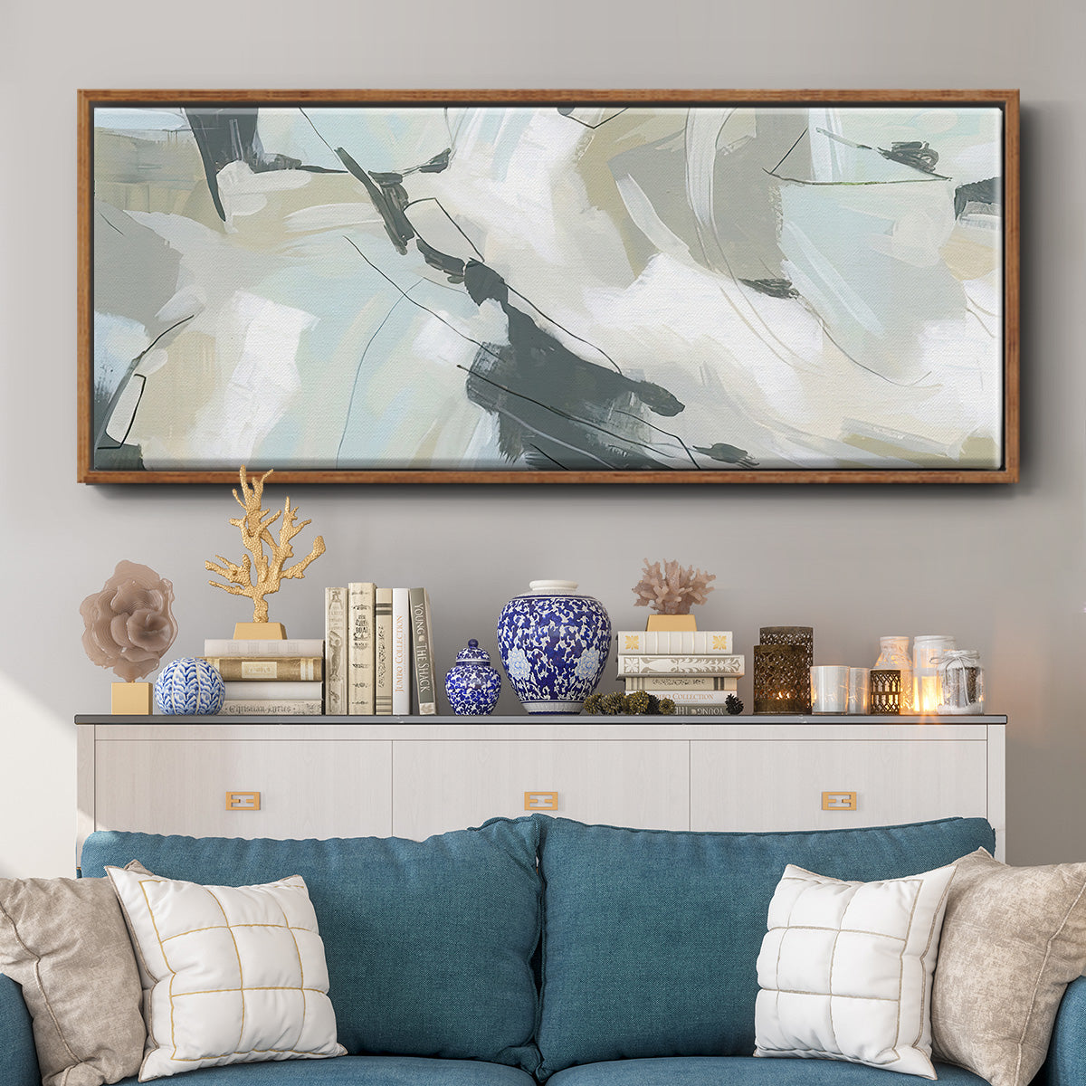 Shadow Cycle V - Floater Framed Canvas Print