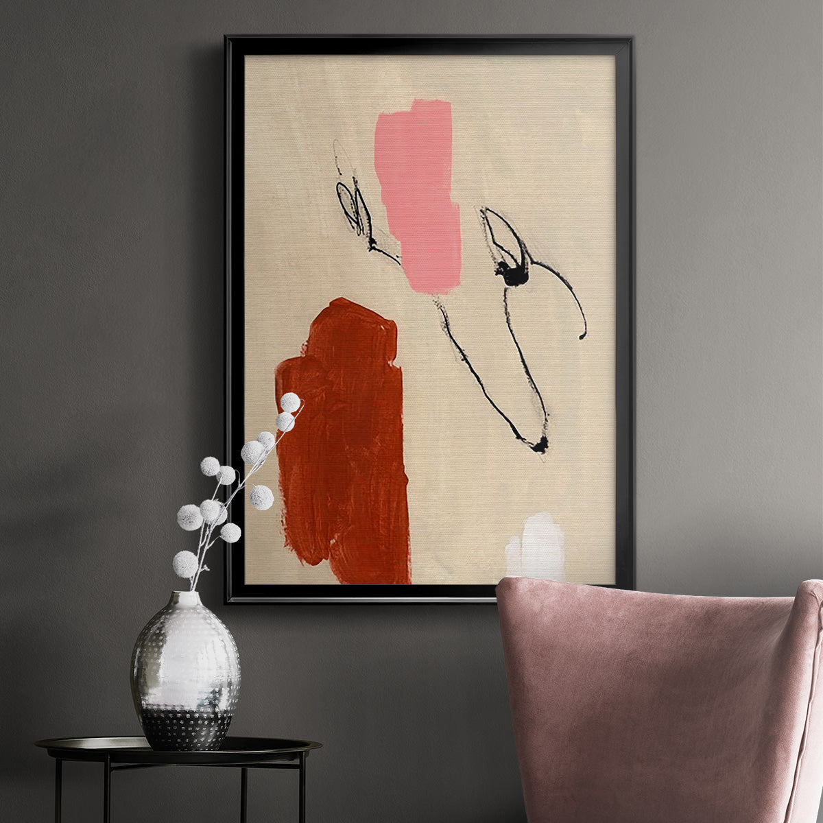 Terra Rosa Abstract I - Modern Framed Canvas Print