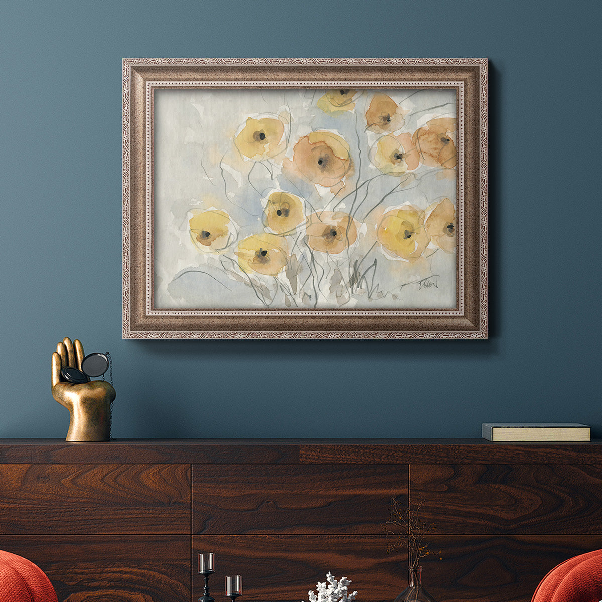 Sunset Poppies I Premium Framed Canvas- Ready to Hang