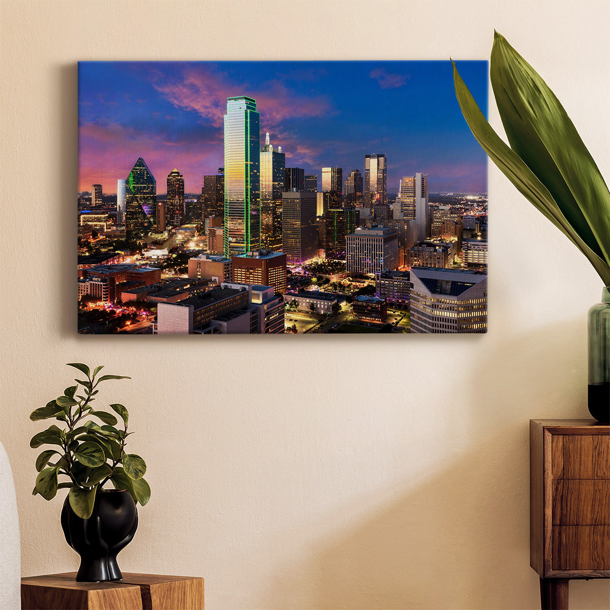 Dallas Skyline at Sunset - Canvas Art Print