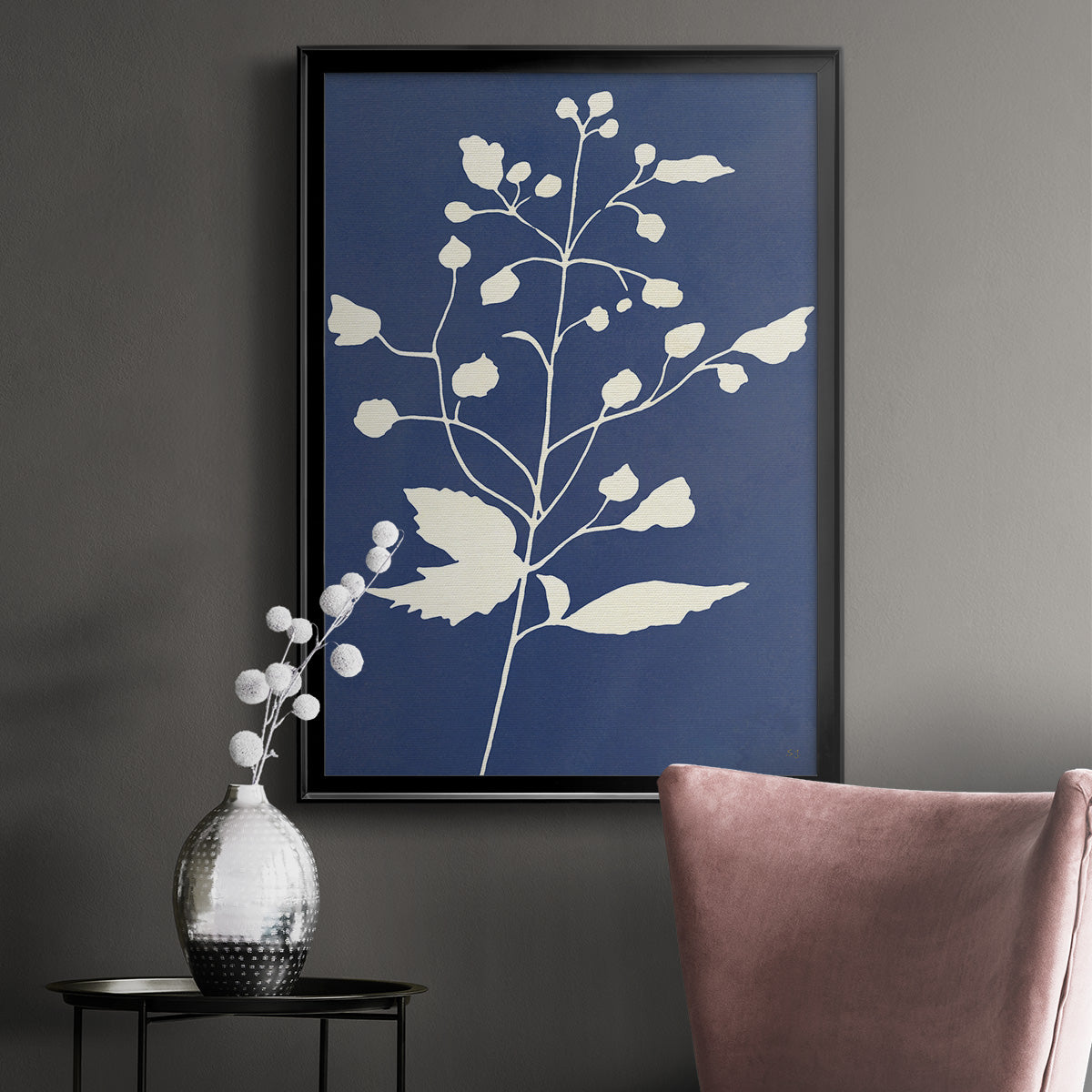 Night Sky Silhouette II - Modern Framed Canvas Print