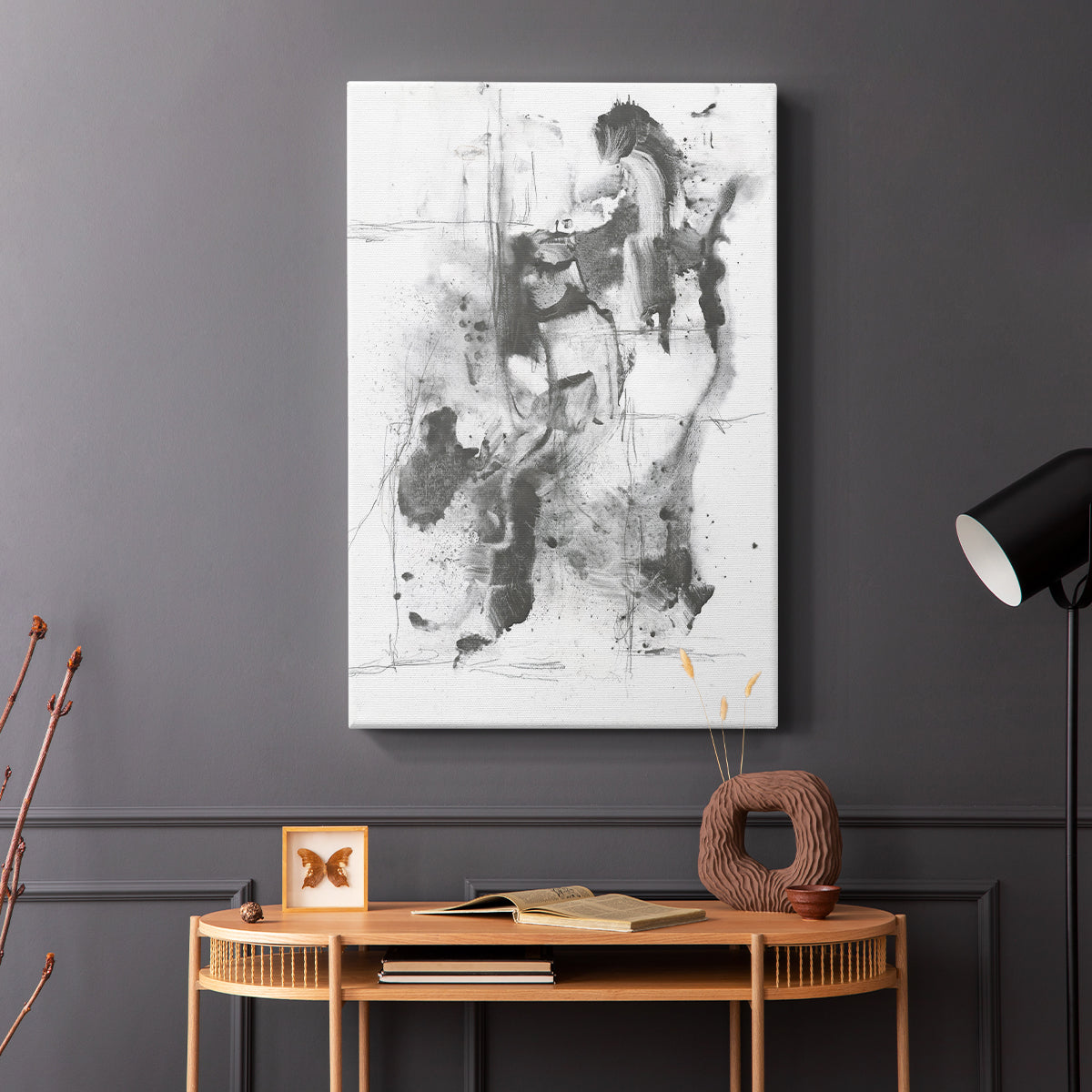 Graphite Abstract I - Canvas Art Print