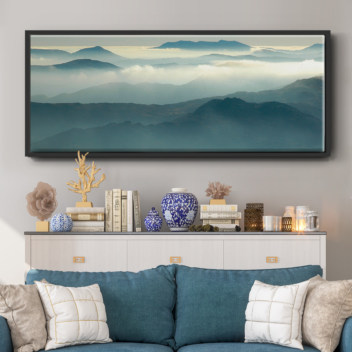 Above the Clouds - Floater Framed Canvas Print