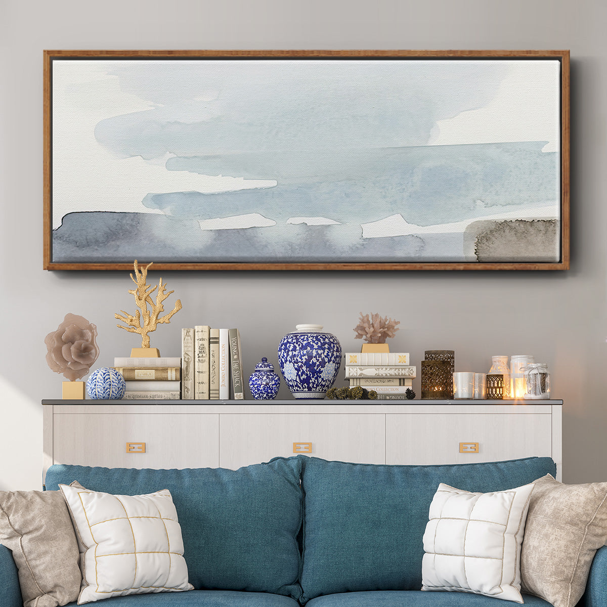 Coastal Tones I - Floater Framed Canvas Print