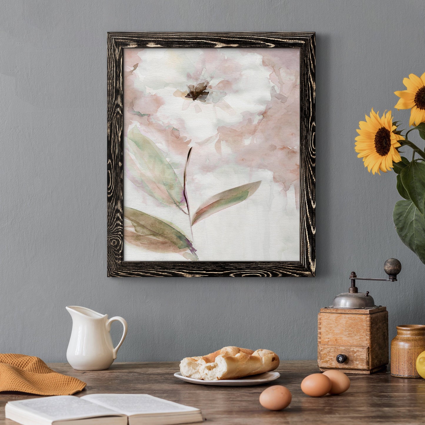 Summer Bloom I - Barnwood Framed Canvas Print