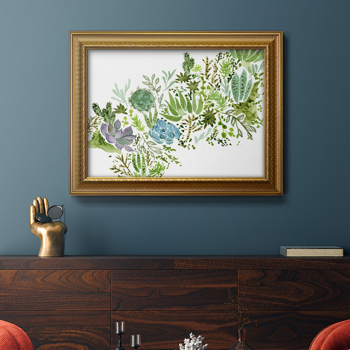 Succulent Field I Premium Framed Canvas- Ready to Hang