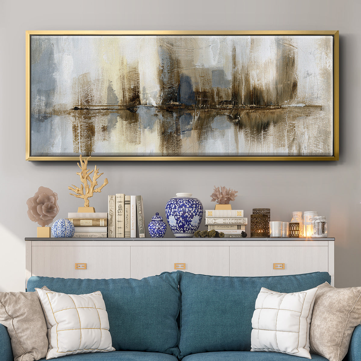 Harbor Lights - Floater Framed Canvas Print
