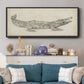 Crocodile Sketch - Floater Framed Canvas Print