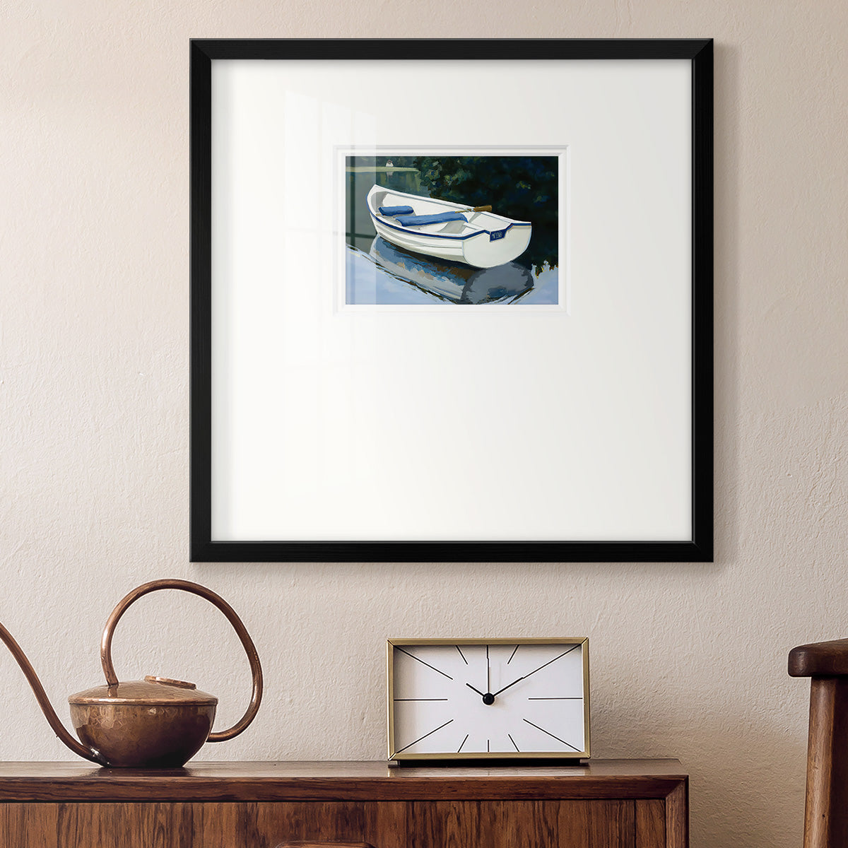 Colorful Rowboat I Premium Framed Print Double Matboard