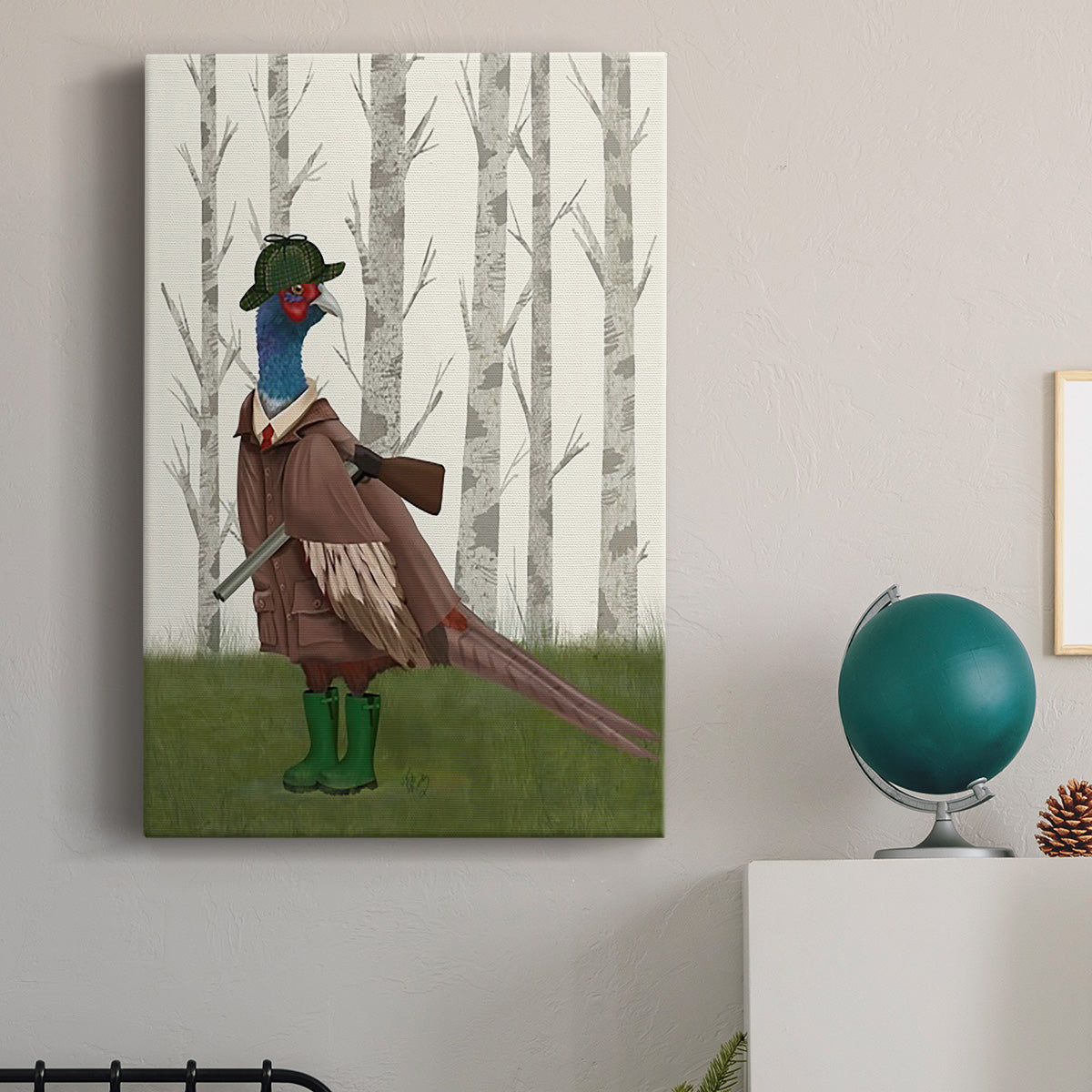 Pheasant Shooting Party 5 Premium Gallery Wrapped Canvas - Ready to Hang