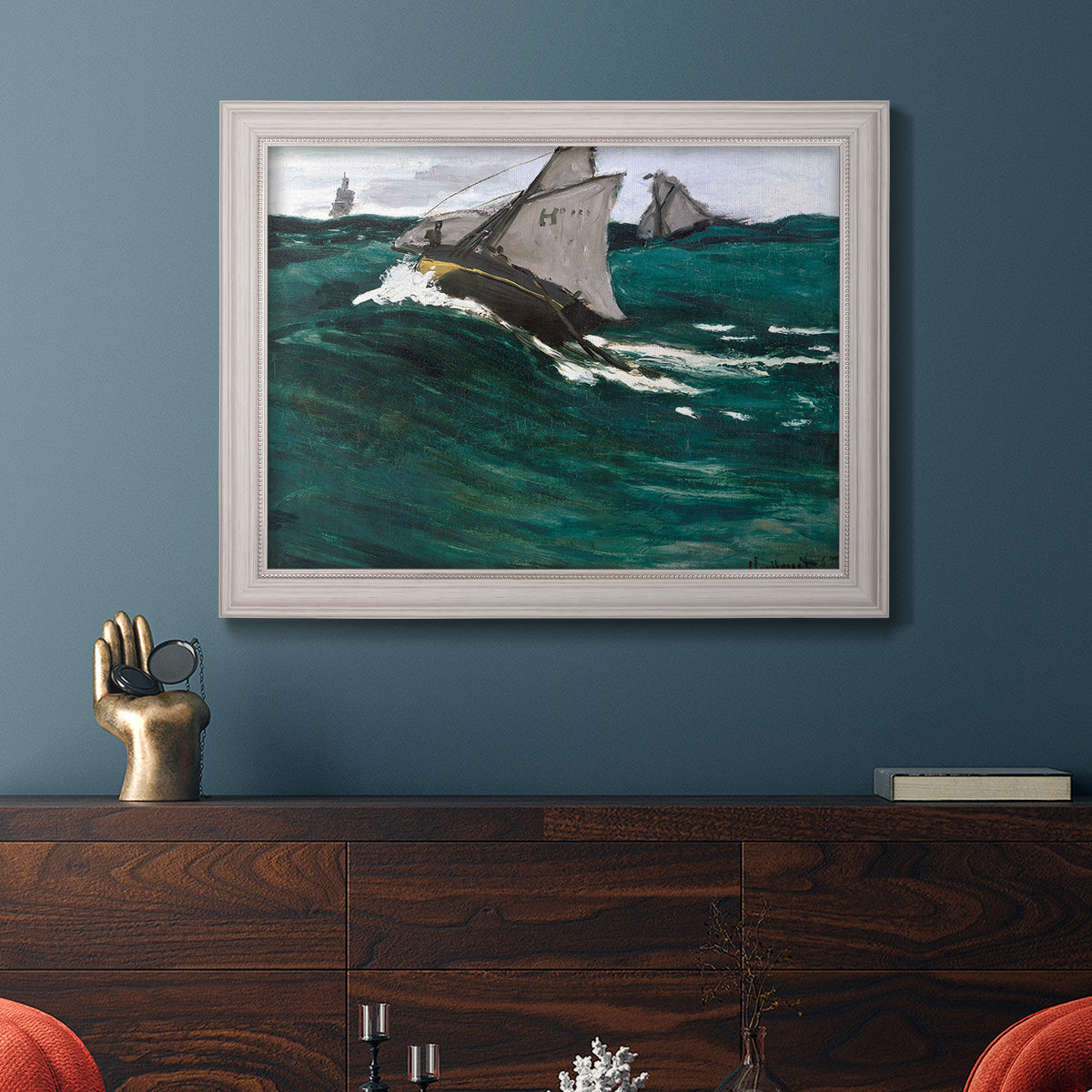 The Green Wave - Ornate Framed Canvas Print