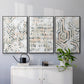 Sand Glyphs I - Framed Premium Gallery Wrapped Canvas L Frame 3 Piece Set - Ready to Hang