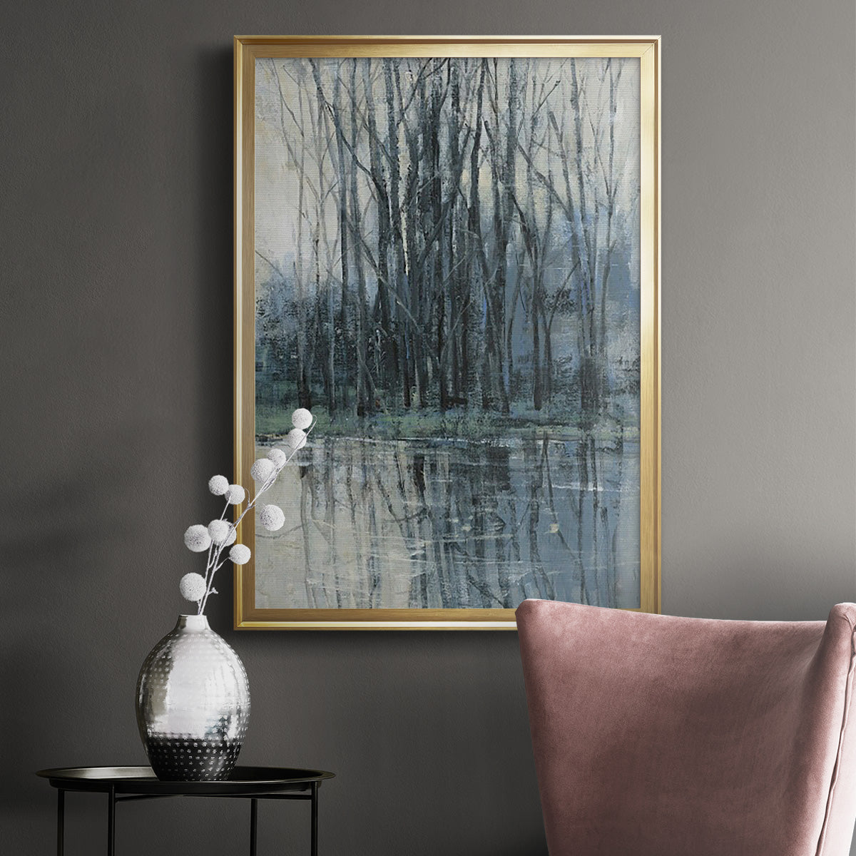 Morning Drizzle II - Modern Framed Canvas Print