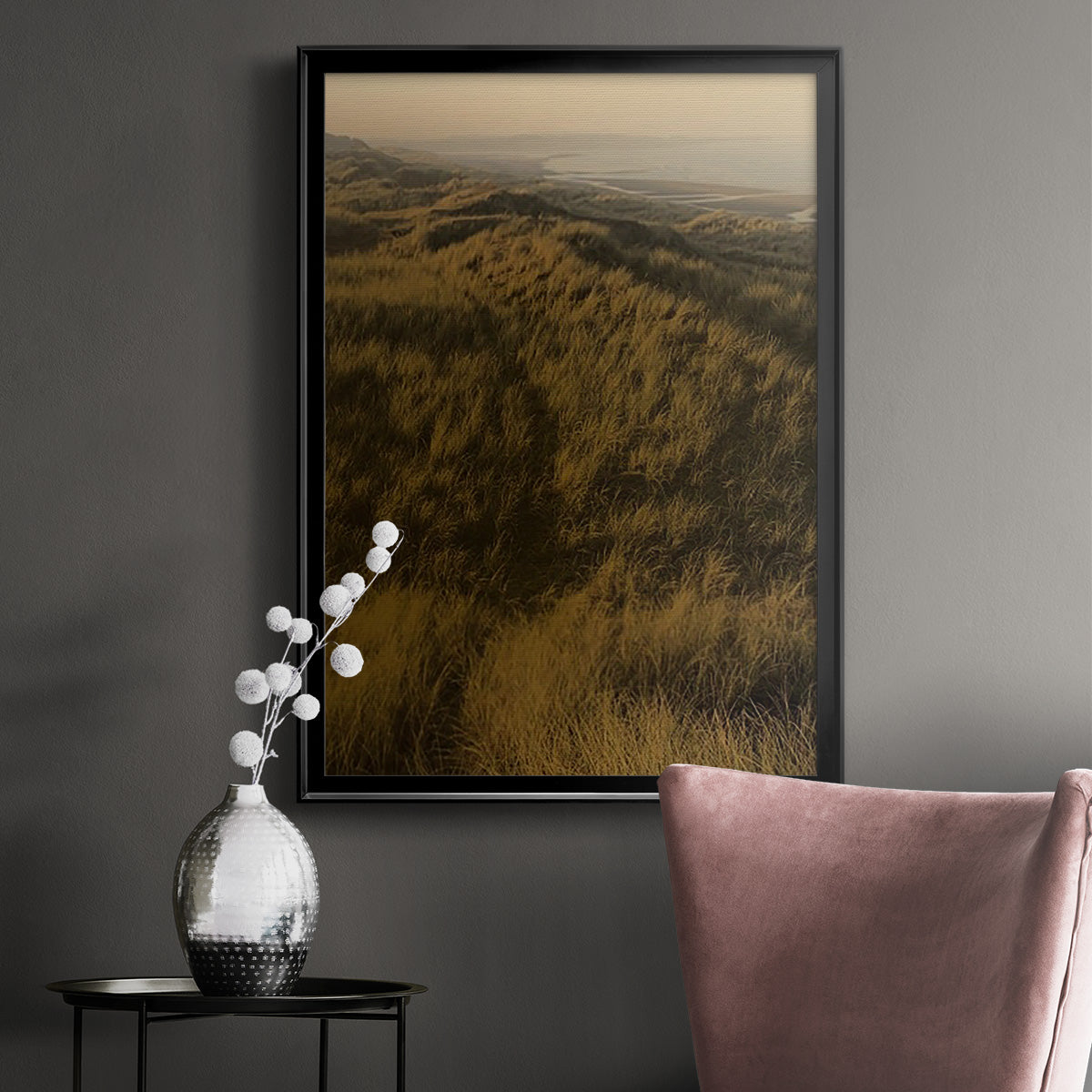 Golden Fog II - Modern Framed Canvas Print