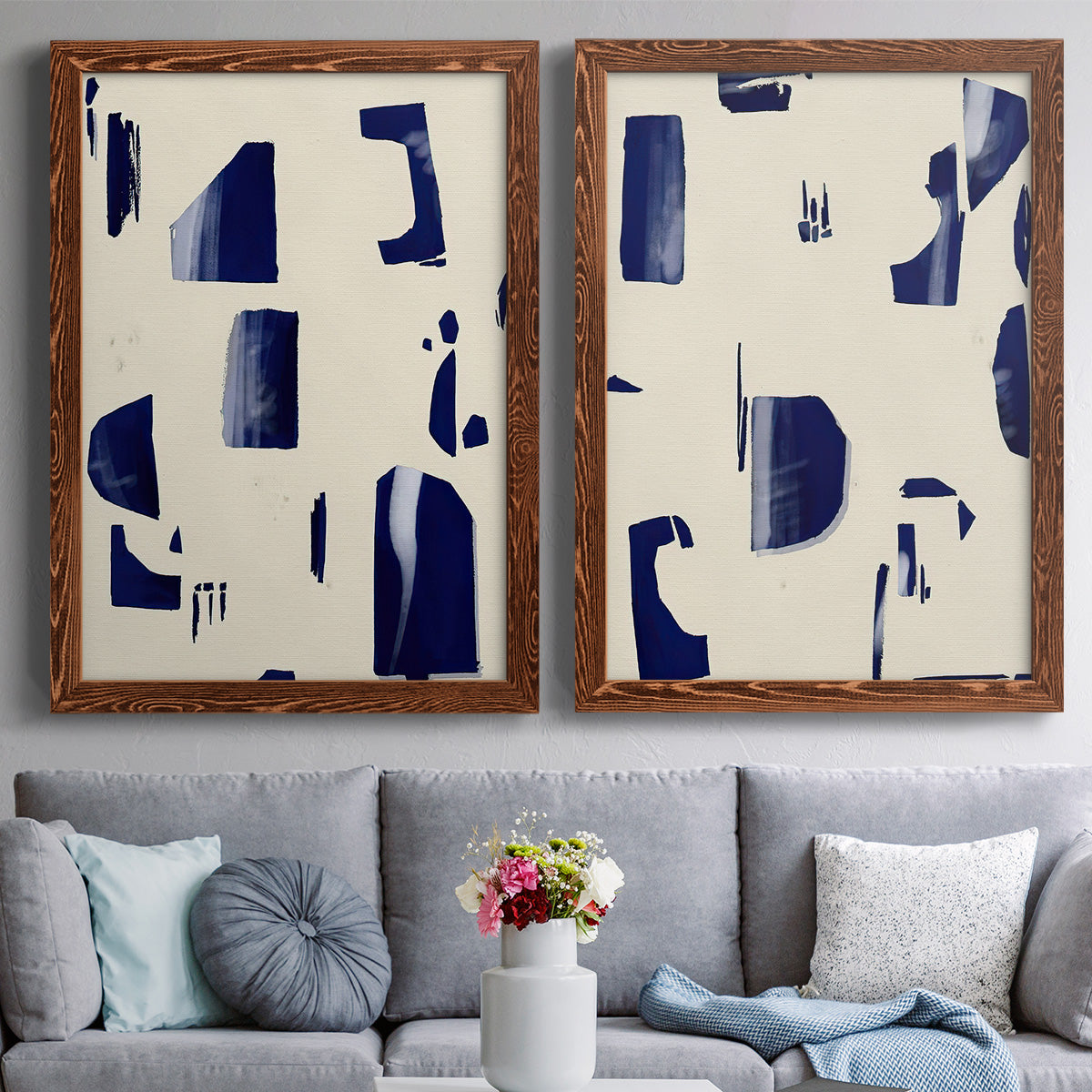 Fragment Abstraction I - Premium Framed Canvas 2 Piece Set - Ready to Hang