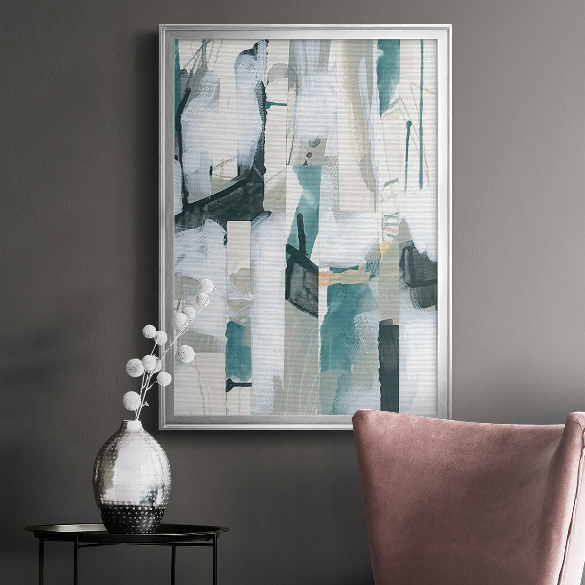 Sea Cavern Strata III - Modern Framed Canvas Print