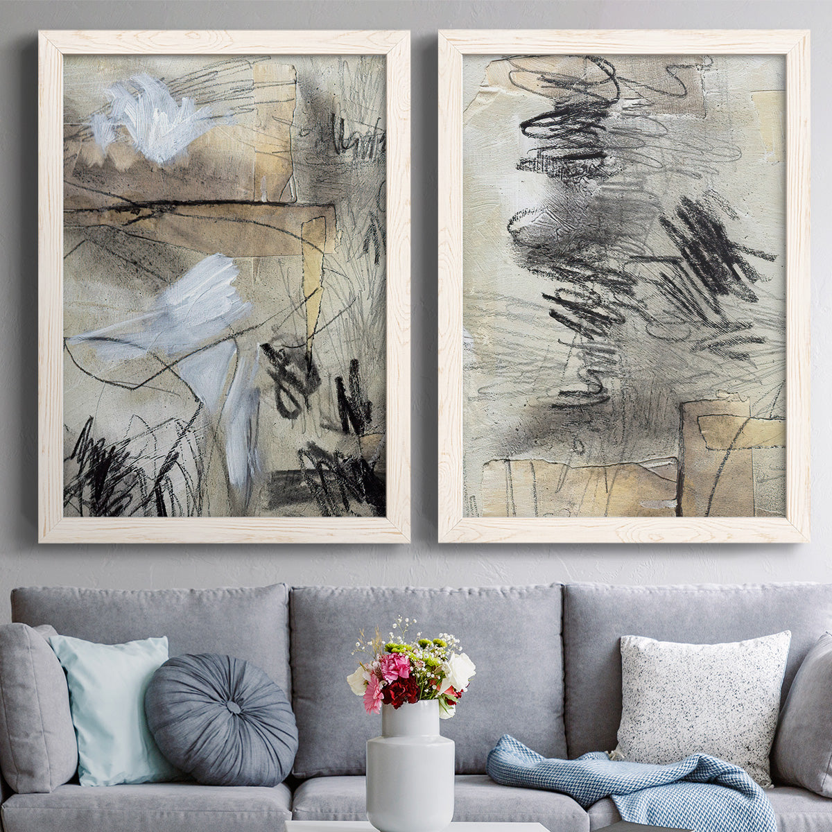 Masked Notes I - Premium Framed Canvas 2 Piece Set - Ready to Hang