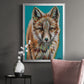 Teal Fox - Modern Framed Canvas Print