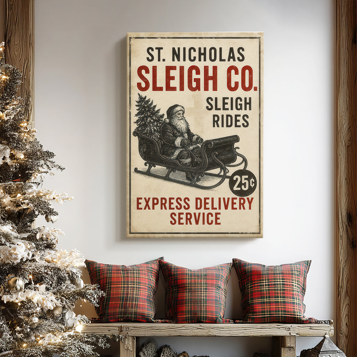 Golden Icicles Village - Canvas Art Print