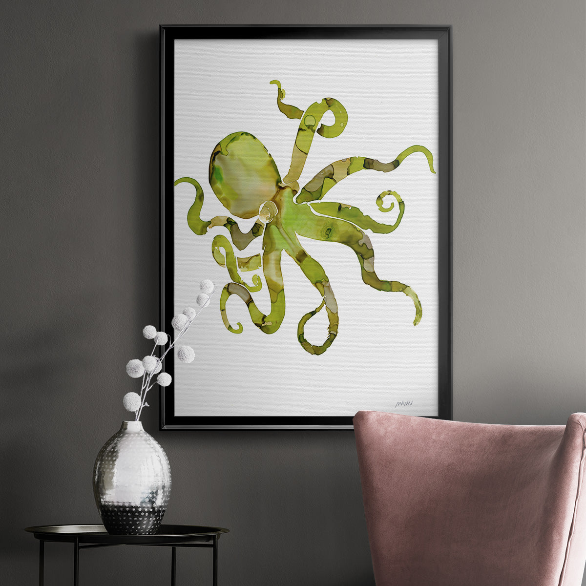 Octopus - Modern Framed Canvas Print