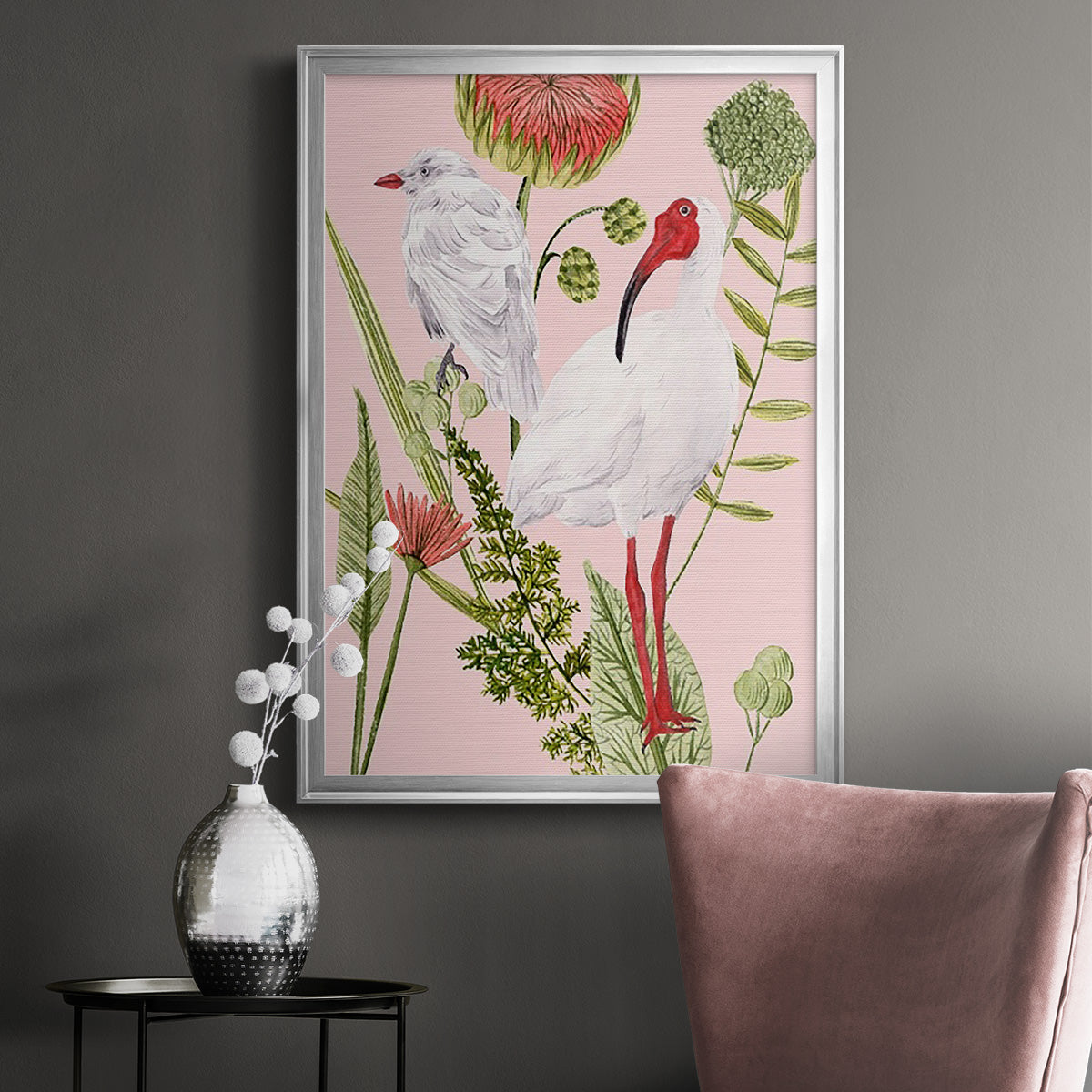 Birds in Motion II - Modern Framed Canvas Print