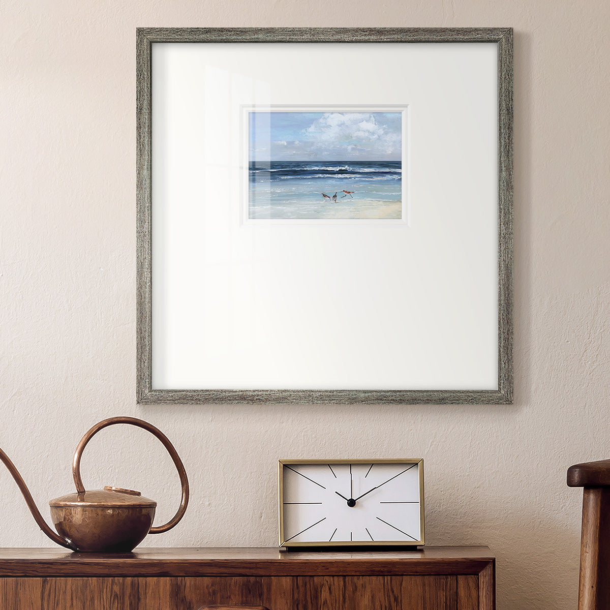 Beach Trio Premium Framed Print Double Matboard