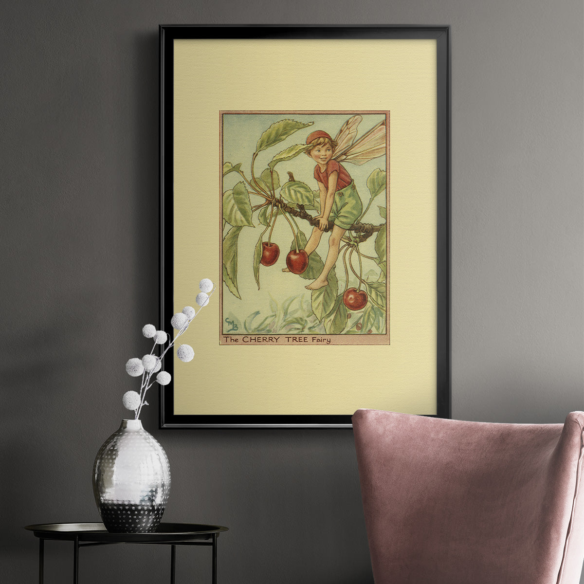 The Cherry Tree Fairy - Modern Framed Canvas Print