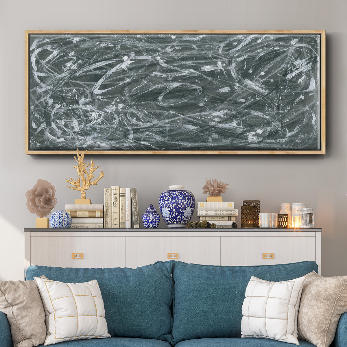 Static Scramble II - Floater Framed Canvas Print