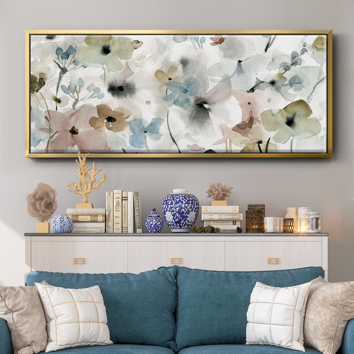 Evening Garden - Floater Framed Canvas Print