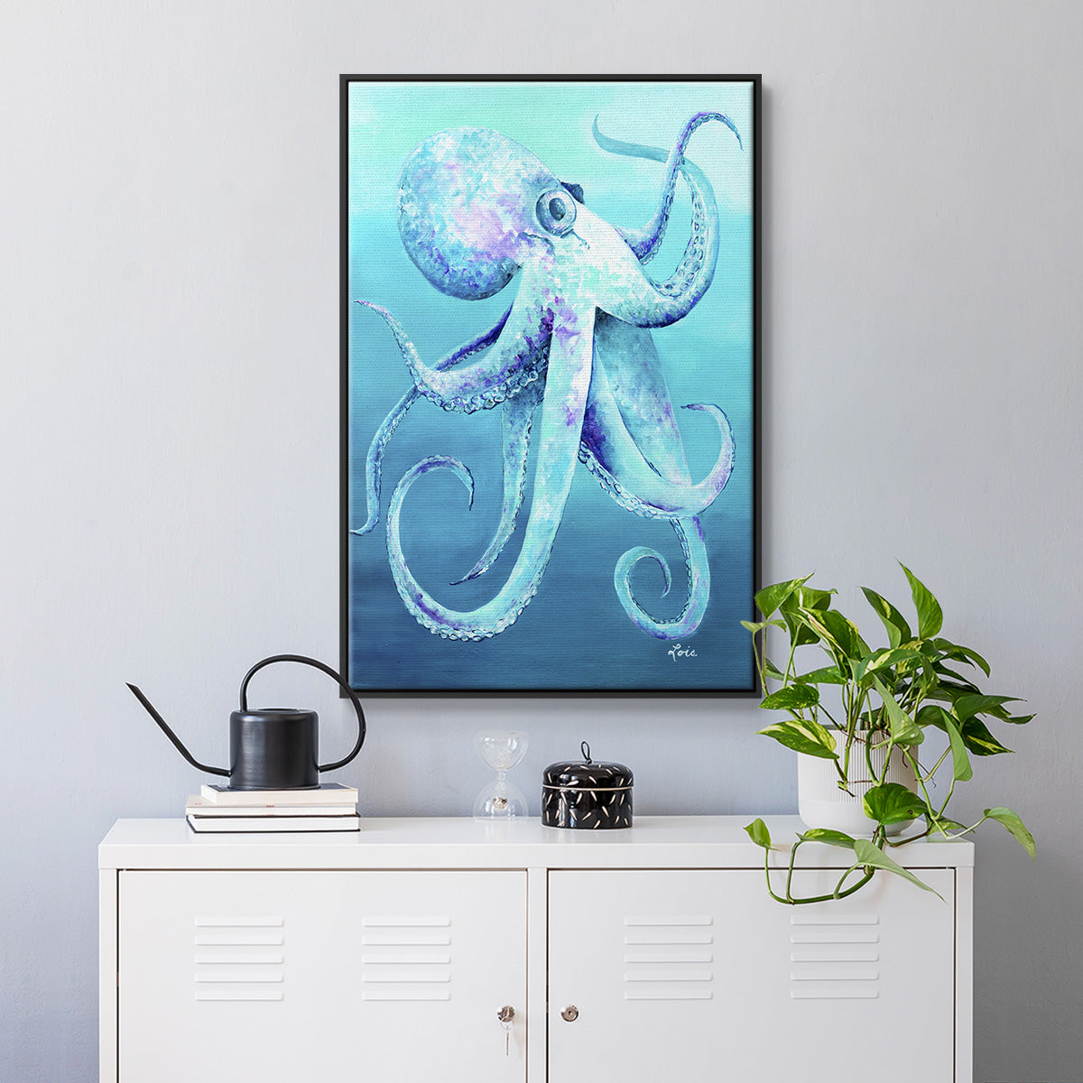 Octopus Framed Premium Gallery Wrapped Canvas - Ready to Hang