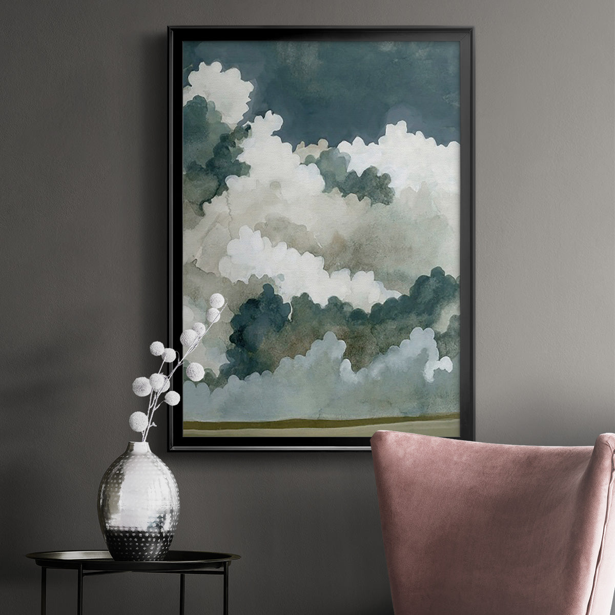 Vast Neutral Sky - Modern Framed Canvas Print