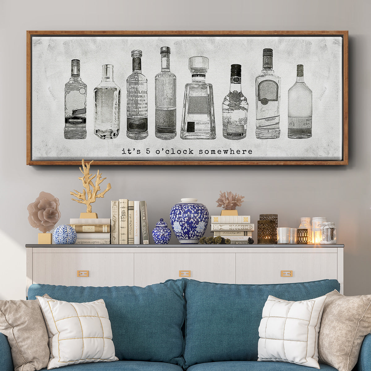 5 O'Clock Somewhere - Floater Framed Canvas Print