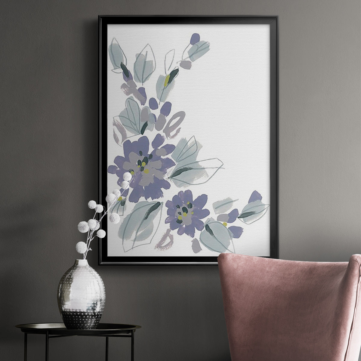 Periwinkle Patch III - Modern Framed Canvas Print