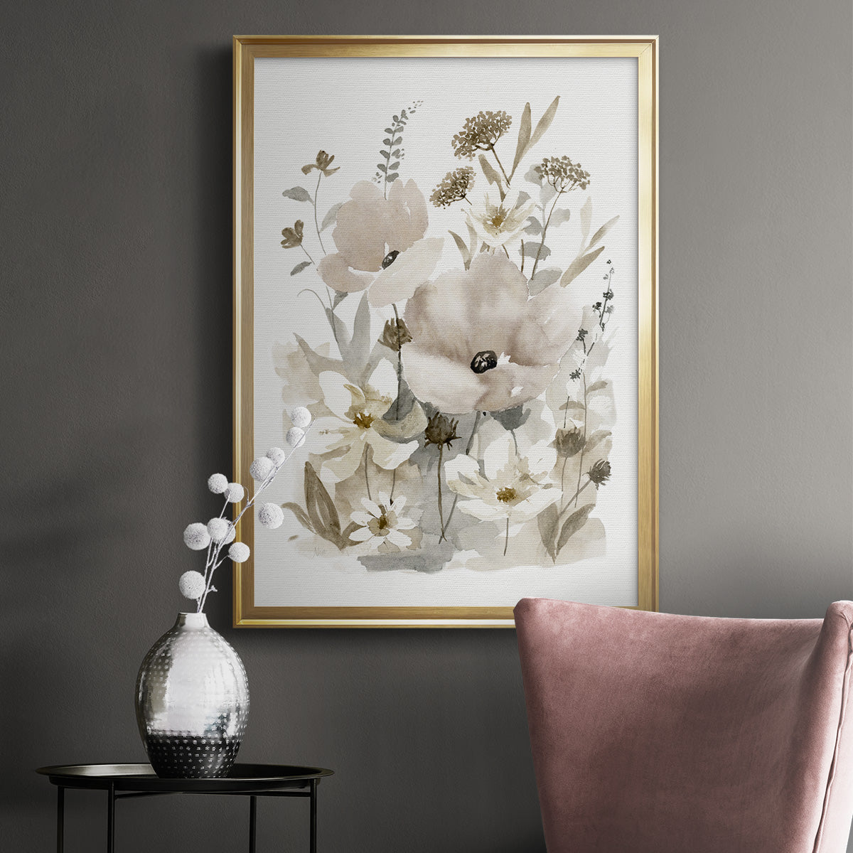 Neutral Nature II - Modern Framed Canvas Print