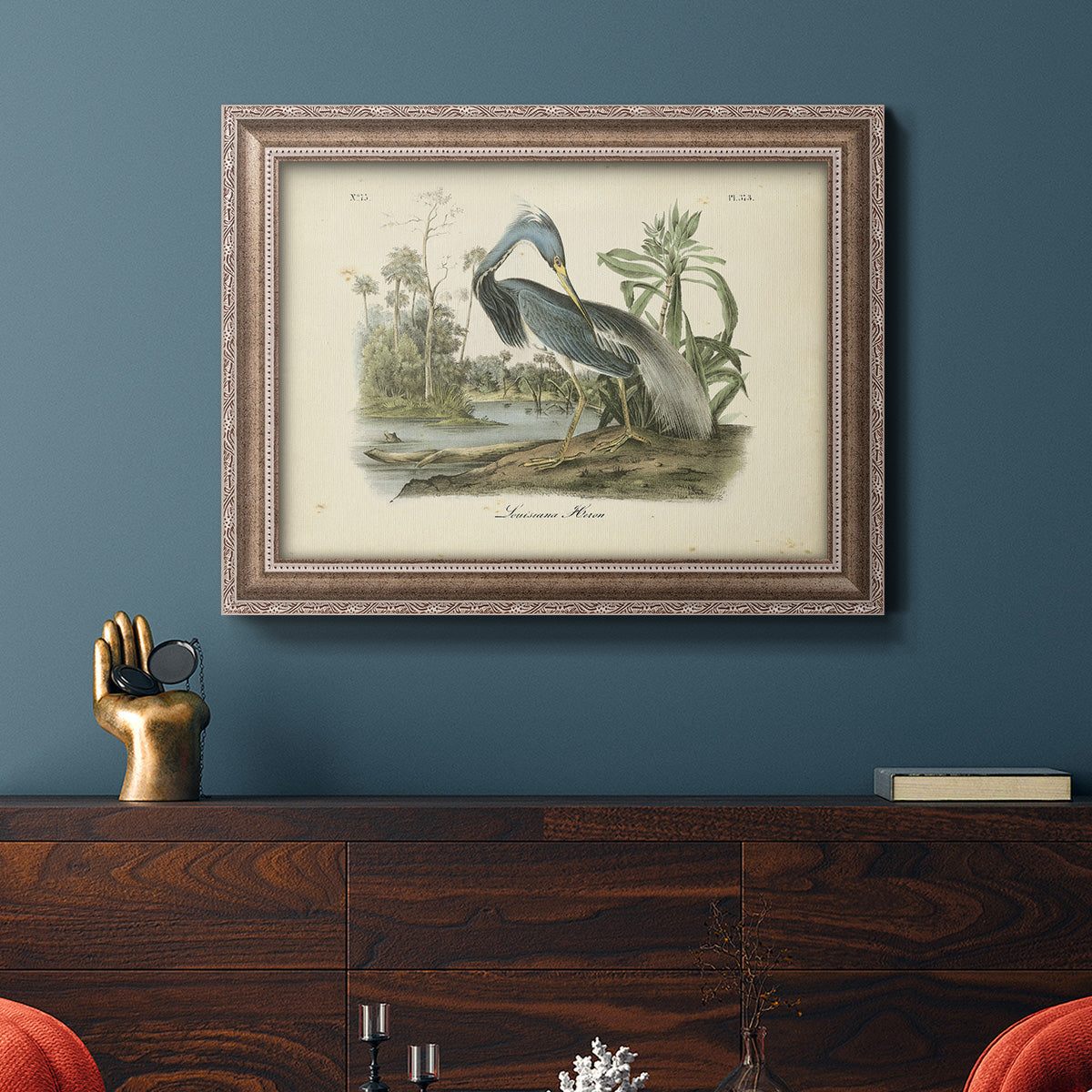 Audubons Louisiana Heron Premium Framed Canvas- Ready to Hang