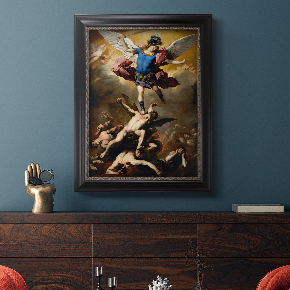 The Fall of the Rebel Angels - Ornate Framed Canvas Print